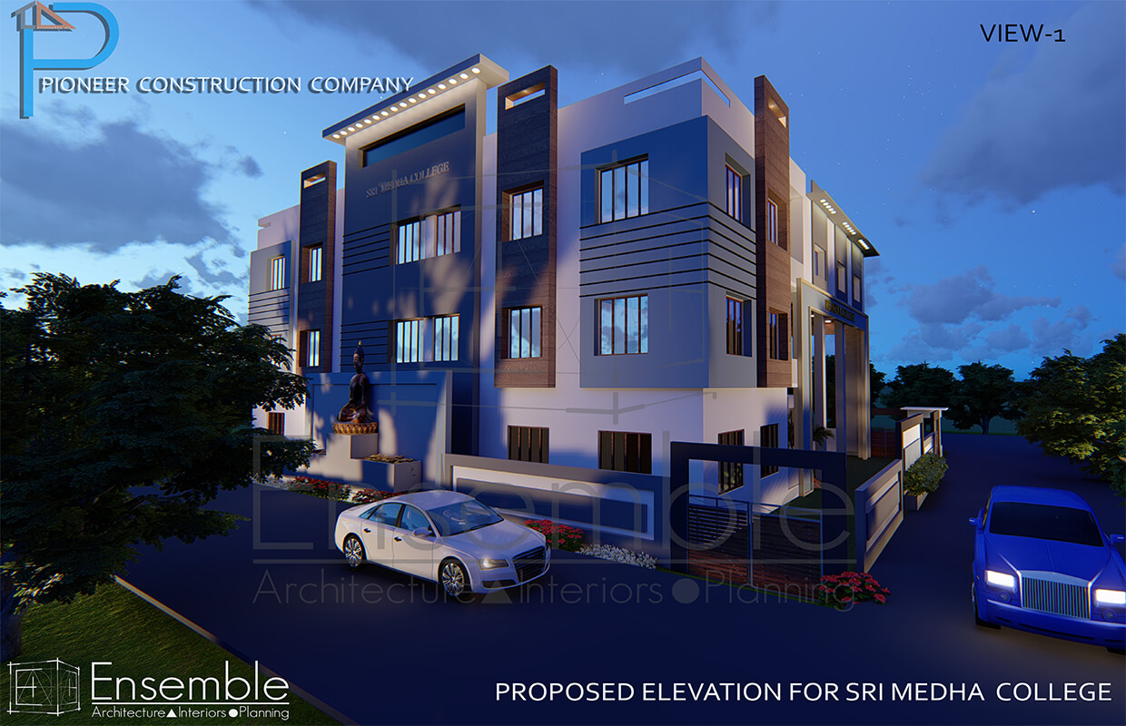Proposed Elevations For Sri Medha School